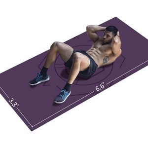 Yogamat Extra maat TPE Oefenmat voor heren Antislipmat voor training, fitness, gym, pilates, sit-ups, stretchen met draagtas voor riem (200 cm x 100 cm x 6 mm)