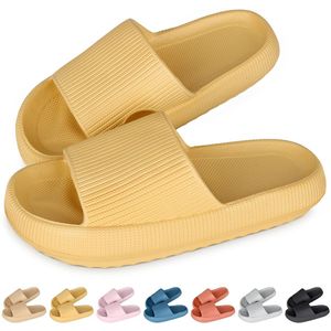 Slippers Dames - Badslippers Dames - Antislip Zool - 1 Paar - Zomer Gebruik - Geel