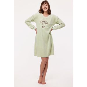 Woody slaapkleed velours meisjes/dames - pastelgroen - mammoet - 232-10-NIL-V/704 - maat S