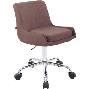 Bureaustoel - Kantoorstoel - Design - In hoogte verstelbaar - Stof - Bruin - 43x34x87 cm