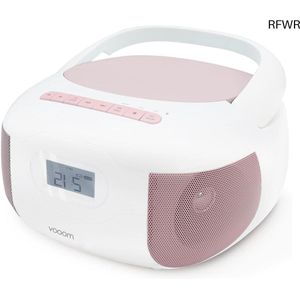 RFWR® Draagbare CD-speler met Bluetooth en MP3, USB-poort en micro-SD kaartlezer - Roze