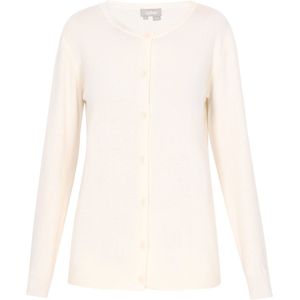 Usha - Gebreid Vest - Crème - Lange Mouw - Normale Pasvorm