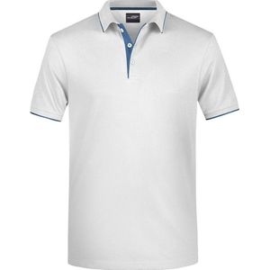 James and Nicholson Heren Polo Stripe Shirt (Wit/Zwaar)