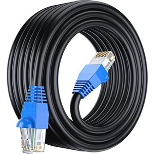 20m CAT6 ethernet netwerkkabel voor buitengebruik - waterdicht, UV-bestendig & hoogwaardig - 250 MHz - zwart