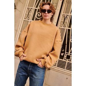 Retro Oversized Camel Sweater Unisex
