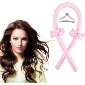 Zeynomax - Hittevrije Krulspelden voor Lang Haar - Golvende Vormers - Haarkrultang zonder Hitte - Roze Kleur - 's Nachts Te Gebruiken - Met Haarspeld - Haarverzorgingsproduct