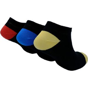 The Sockmaker sokken heren 40-46 - 3-pack Bamboo - duurzaam - Trainers - Black with colored toe