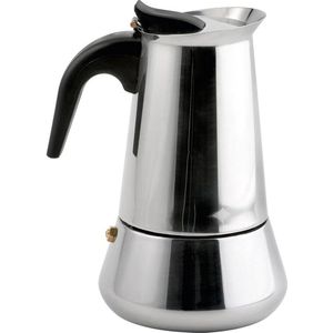 Espresso Percolator 4 kopjes - roestvrij staal - zilver - 10 x 10 x 17 cm