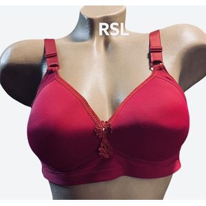 Dames BH voorgevormd zonder beugel 75B donkerrood 38/85