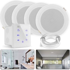 Power Dynamics A100 badkamerspeaker set - Bluetooth speaker voor badkamer - 5 Inch - 160W - Wit