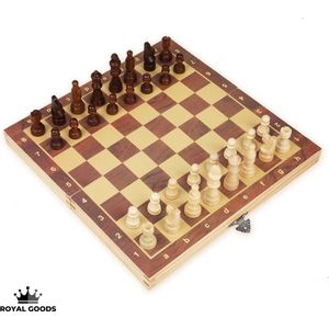 RG® Internationaal schaakbord - Schaken - Schaakspel - Schaakset - Houten schaakbord met schaakstukken - Schaakborden - Chess board - Chess - Chess set + Gratis e-book schaakcursus
