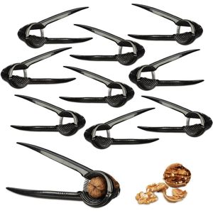 Relaxdays 10x notenkraker aluminium - walnotenkraker - champagne flesopener - notentang