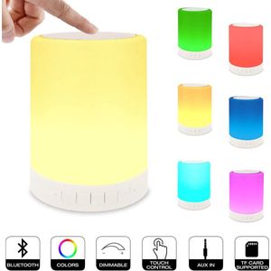 Crrynuo Luidsprekers - Bluetooth speaker - Patje Licht- draadloze - Aanraken - Kleurrijk - Wit