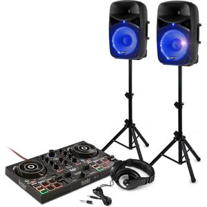 DJ set - Hercules DJControl Inpulse 200 DJ starterset met 800W speakerset - Eerst leren, dan draaien!