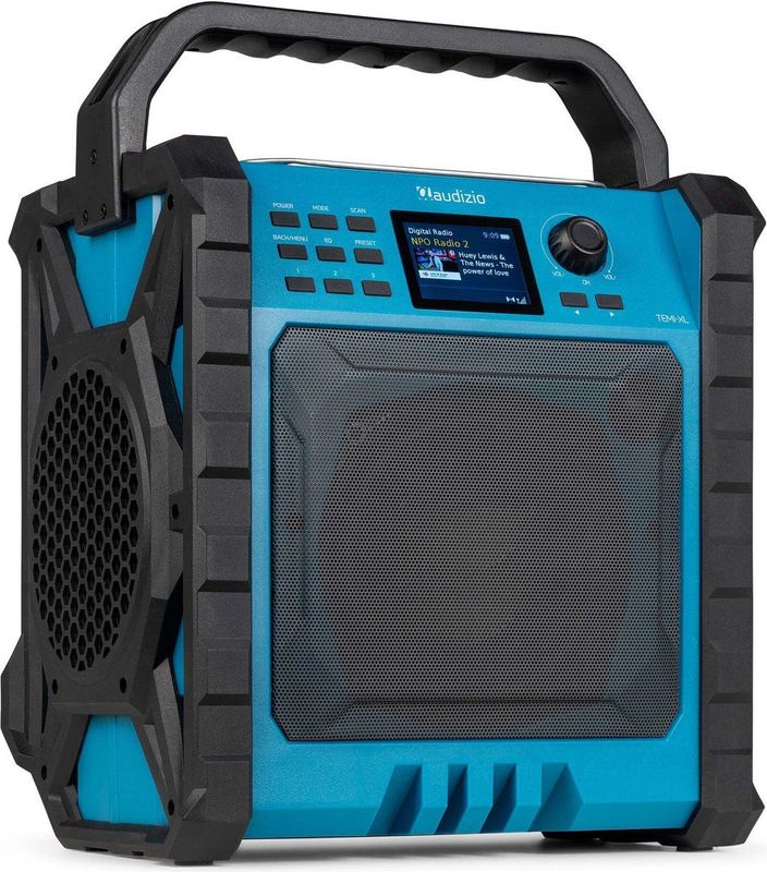 Audizio Jobsite XL bouwradio - Met Bluetooth, FM en DAB+ radio - Bouwradio met accu - IP54 - 200W