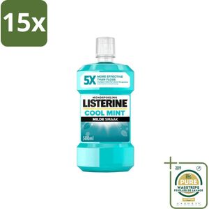 15 x Listerine – Mondwater – Cool Mint – Milde smaak zonder alcohol – 500 ml - Grootverpakking - Koffie - Koffiezetapparaat - Koffiezetapparaat