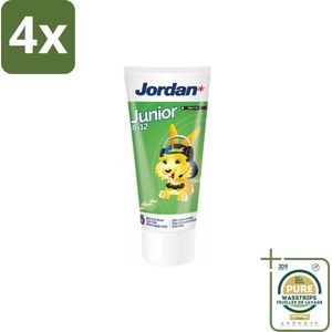 Jordan - Junior - Tandpasta - 6-12 jaar - 50 ml - Voordeelverpakking - 4 stuks - Wisselgebit - Fluoride tandpasta