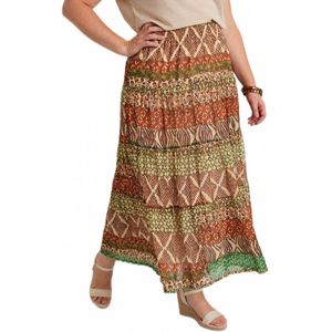 Bedrukte voile lange uitlopende rok