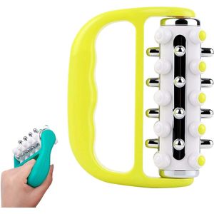 2025 Nieuwe massageroller - Lymfedrainagemassager Fascia- en littekenweefselmassager - Zelfmassageroller Handmassageroller voor benen, voeten, armen en rug (geel)