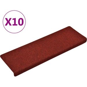 vidaXL-Trapmatten-10-st-65x21x4-cm-naaldvilt-bordeauxrood