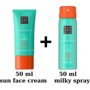 Rituals of Karma - Travel Duo Set - Sun Face Cream 30 SPF 50 ml , Milky Spray 30 SPF 50 ml + Gift bag