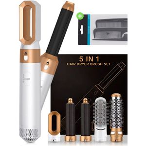 Airstyler Krultang 5 in 1 - Multistyler Föhnborstel - 5 in 1 Styler - Stijltang - Haardroger met Borstel - Multistyler- Incl. 3 Delige Kammenset
