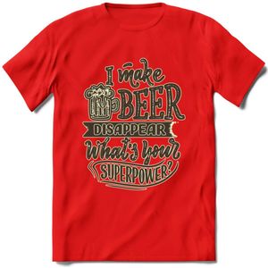 I Make Beer Disappear T-Shirt | Bier Kleding | Feest | Drank | Grappig Verjaardag Cadeau | - Rood - XXL