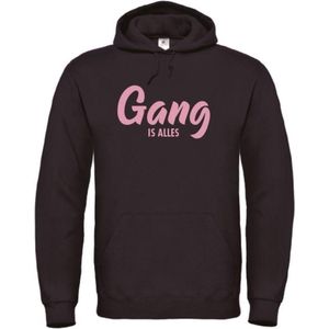 Wintersport hoodie zwart XXL - Gang is alles - roze - soBAD. | Foute apres ski outfit | kleding | verkleedkleren | wintersporttruien | wintersport dames en heren