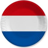 Holland rood wit blauw wegwerp bordjes 20 stuks - Holland/ Koningsdag thema versiering