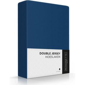 Luxe Dubbel Jersey Hoeslaken - Marine Blauw