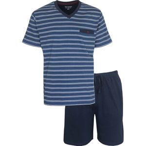 Paul Hopkins Heren Shortama - Pyjama Set - V- Hals - Blauw - Maat S