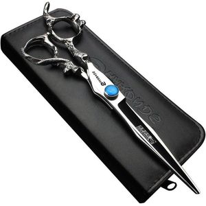 6-7-7.5-8-9 inch haarknipper met blauwe edelsteen - high-end salon 440C staal - platte schaar van 7 inch
