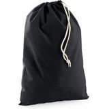 Zwart katoenen canvas witte opberg zakjes/tasjes met afsluitkoord 30 x 45 cm - cadeau tasjes/goodie bags
