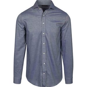 Steppin' Out Overhemd Twill Blauw - Maat M - Heren - Casual Shirt