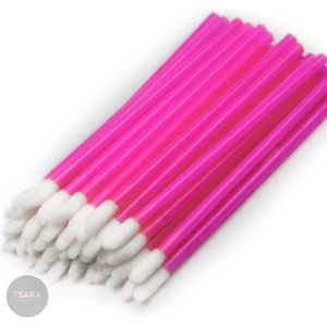 Lipstick brush - 50 stuks - Donker Roze - Lipgloss Borsteltjes - Oogschaduw Borsteltjes - Applicator