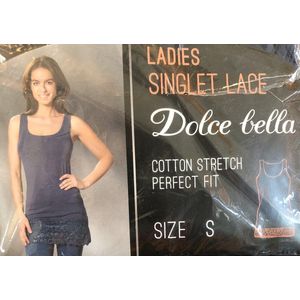 Dames Top met kant / donkerblauw / Maat S