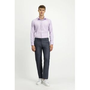 KIGILI Long Sleeve Slim Fit Cotton Oxford Shirt