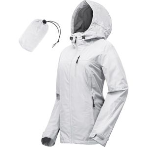 Waterdichte dames regenjas met capuchon - ademend outdoor jack voor wandelen, fietsen en reizen