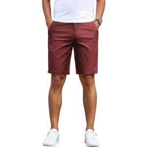 Nivard Korte Broek Heren - Golfbroek - Spijkerbroek - met Zakken - Volwassenen - Jongens - Shorts - Bordeauxrood - Maat M