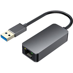 USB 3.0 Male naar Ethernet (RJ45) adapter kabel - zeer snel 2500Mbps - bekabelde internet aansluiting - voor o.a. laptop en telefoon - grijs