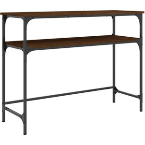 vidaXL Wandtafel - Wandtafels - Bijzettafel - Console Tafel - Wandtafel 100x35,5x75 cm bewerkt hout bruin eikenkleur