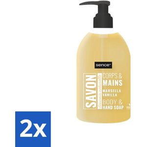 Sence - La Maison Du Savon De Marseille - Handzeep - Vanille - Hygiënisch - 500 ml - Voordeelverpakking - 2 stuks