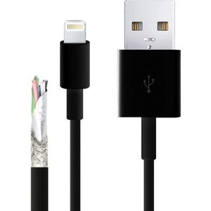 2m Super kwaliteit Meerdere strengen TPE materiaal USB-synchronisatie Datakabel, voor iPhone 6 & 6 Plus, iPhone 5 & 5S & 5C, compatibel met iOS 11.02 (zwart)