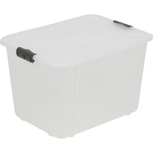 BranQ Velur - Opslagcontainer met deksel 30L - Opberger - transparant