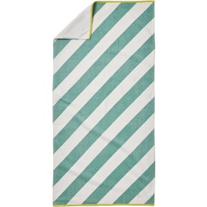 Personaliseerbare - Bad-/Strandhanddoek - Blauw - 100% Katoenen Badstof - Gerecycled Katoen