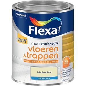 Flexa - Mooi Makkelijk Vloeren & Trappen Zijdeglans - Muurverf - Iets Bamboe - Mengverf - 0.75 Liter