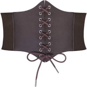 Zwart Corset Taille Riem voor Vrouwen - Brede Elastische Cinch Riem voor Halloween Thema Party