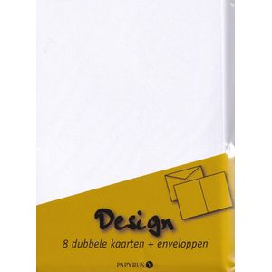 Papyrus Dubbele Kaart - 10,5 x 14,8 cm + Envelop Wit - 8 stuks