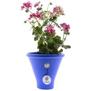 Lichtblauwe Keramische Wandbloempot voor Buiten - Handgemaakt, 24 x 20 x 24 cm