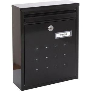 Maat M Wandbrievenbus van Verzinkt Staal | Weerbestendig en Eenvoudig te Monteren | Geschikt voor DIN A4 Post | Plat Design met Naamplaatje